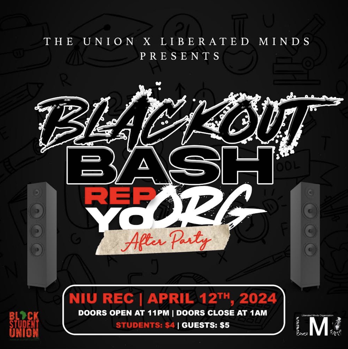 Northern Illinois University Ticketing Black Out Bash