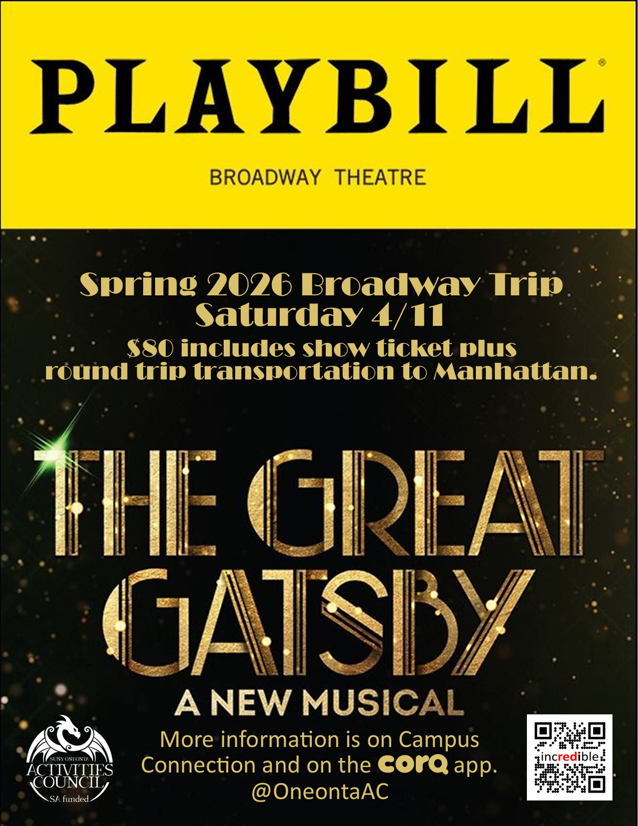 SUNY Oneonta | Ticketing - Spring 2026 Broadway Trip: The Great Gatsby